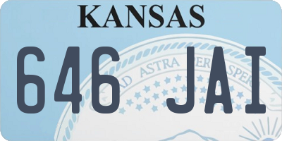 KS license plate 646JAI