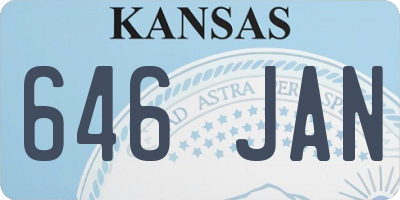KS license plate 646JAN