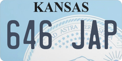 KS license plate 646JAP