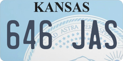 KS license plate 646JAS