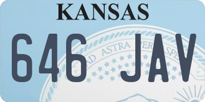 KS license plate 646JAV