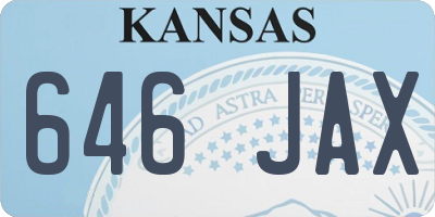 KS license plate 646JAX