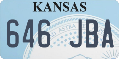 KS license plate 646JBA