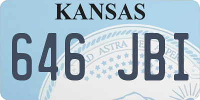 KS license plate 646JBI