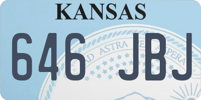 KS license plate 646JBJ