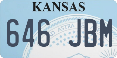 KS license plate 646JBM