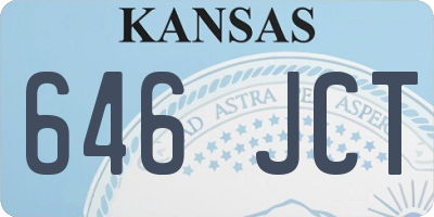 KS license plate 646JCT