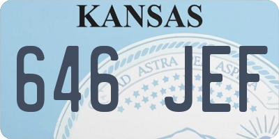 KS license plate 646JEF