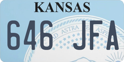 KS license plate 646JFA