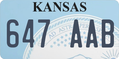 KS license plate 647AAB