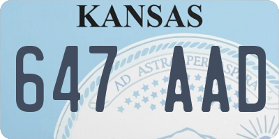 KS license plate 647AAD