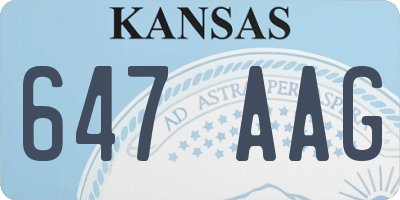 KS license plate 647AAG