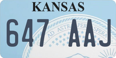 KS license plate 647AAJ