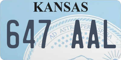 KS license plate 647AAL