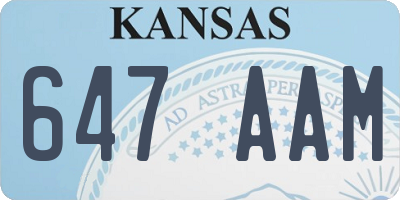 KS license plate 647AAM