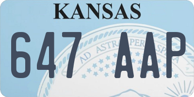 KS license plate 647AAP