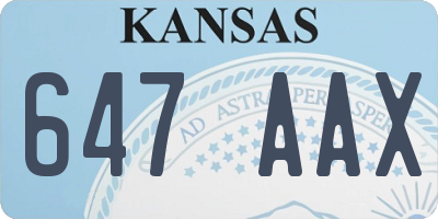 KS license plate 647AAX
