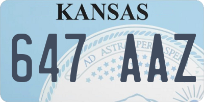 KS license plate 647AAZ