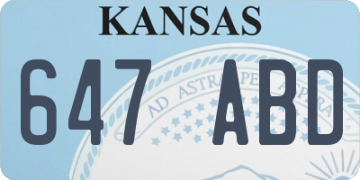 KS license plate 647ABD