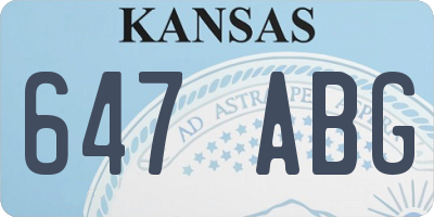KS license plate 647ABG