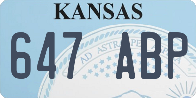 KS license plate 647ABP