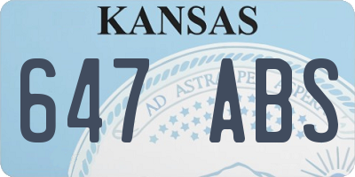 KS license plate 647ABS