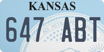 KS license plate 647ABT