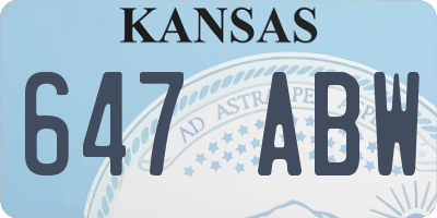 KS license plate 647ABW