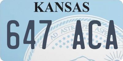 KS license plate 647ACA