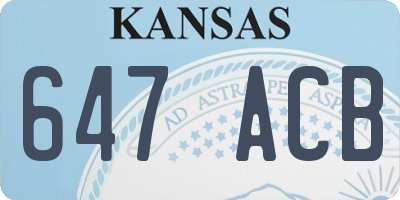 KS license plate 647ACB