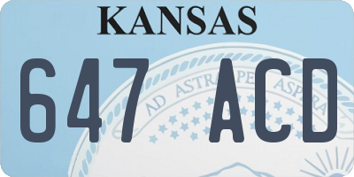 KS license plate 647ACD