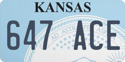 KS license plate 647ACE