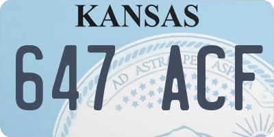 KS license plate 647ACF