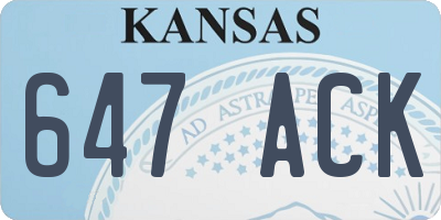 KS license plate 647ACK