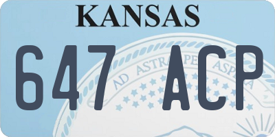 KS license plate 647ACP