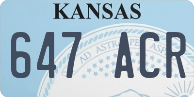 KS license plate 647ACR