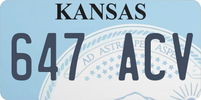 KS license plate 647ACV