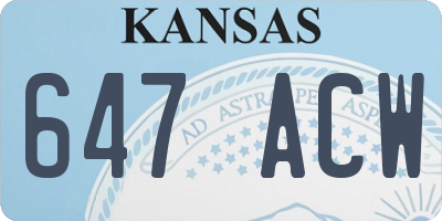 KS license plate 647ACW