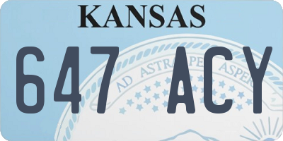 KS license plate 647ACY