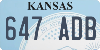 KS license plate 647ADB