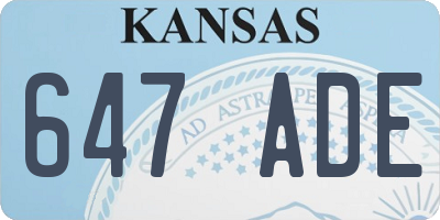 KS license plate 647ADE