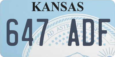 KS license plate 647ADF