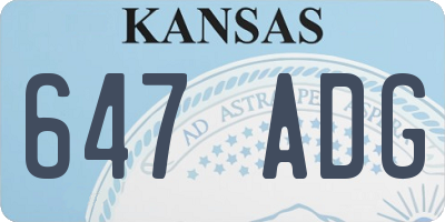 KS license plate 647ADG
