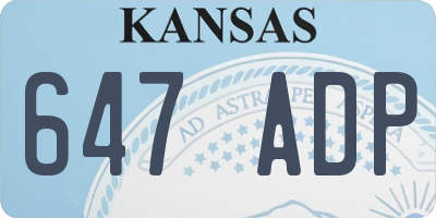 KS license plate 647ADP