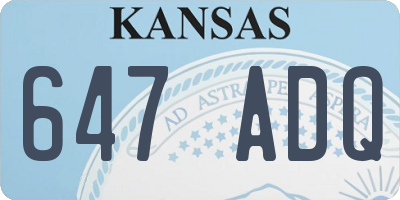 KS license plate 647ADQ
