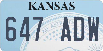 KS license plate 647ADW
