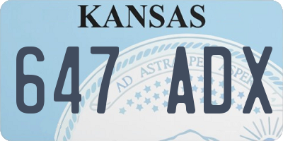 KS license plate 647ADX