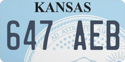 KS license plate 647AEB