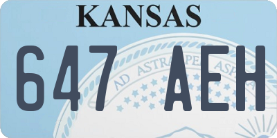 KS license plate 647AEH