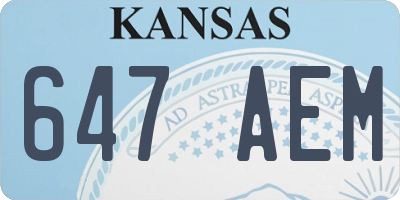 KS license plate 647AEM